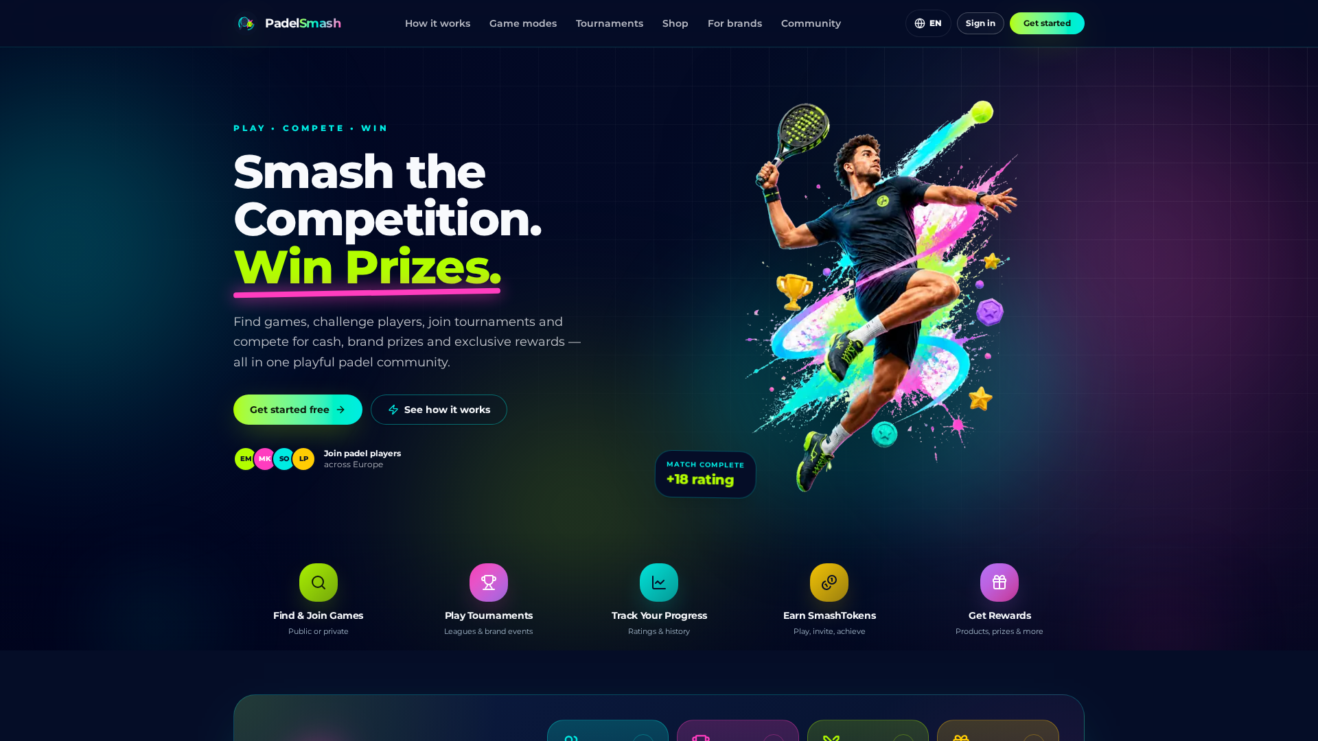 PadelSmash app interface